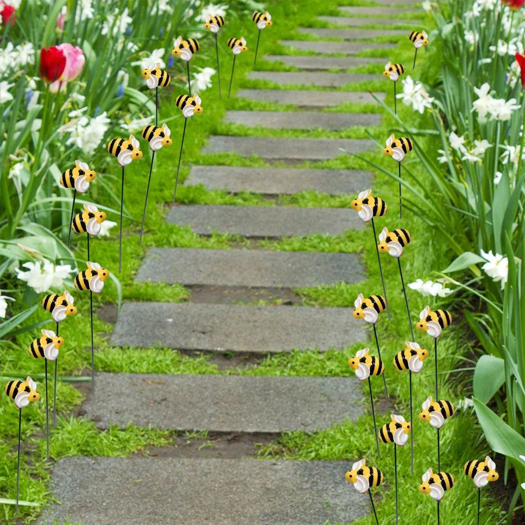 Bee Garden Stakes, 10/20/30-Piece Decorative Yard Set