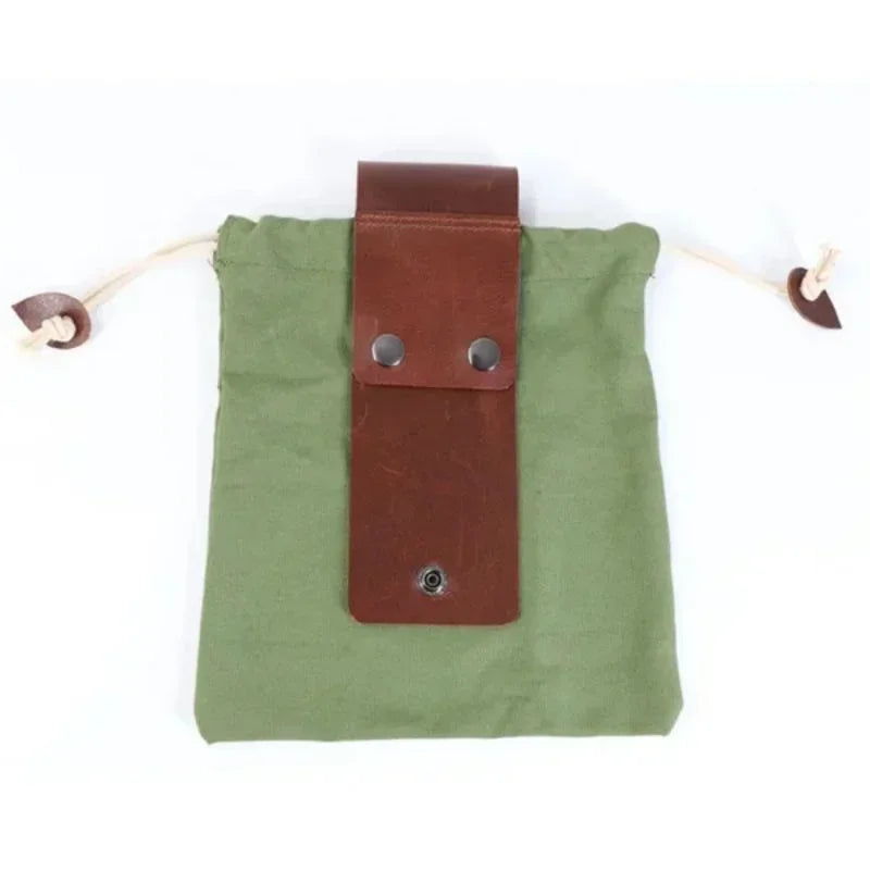 Leather Waxed Canvas Pouch Garden Tool Bag Tote Garden Tools Bag In Water Proof Canvas Rolling Bag Outdoor Canvas Picking Bag