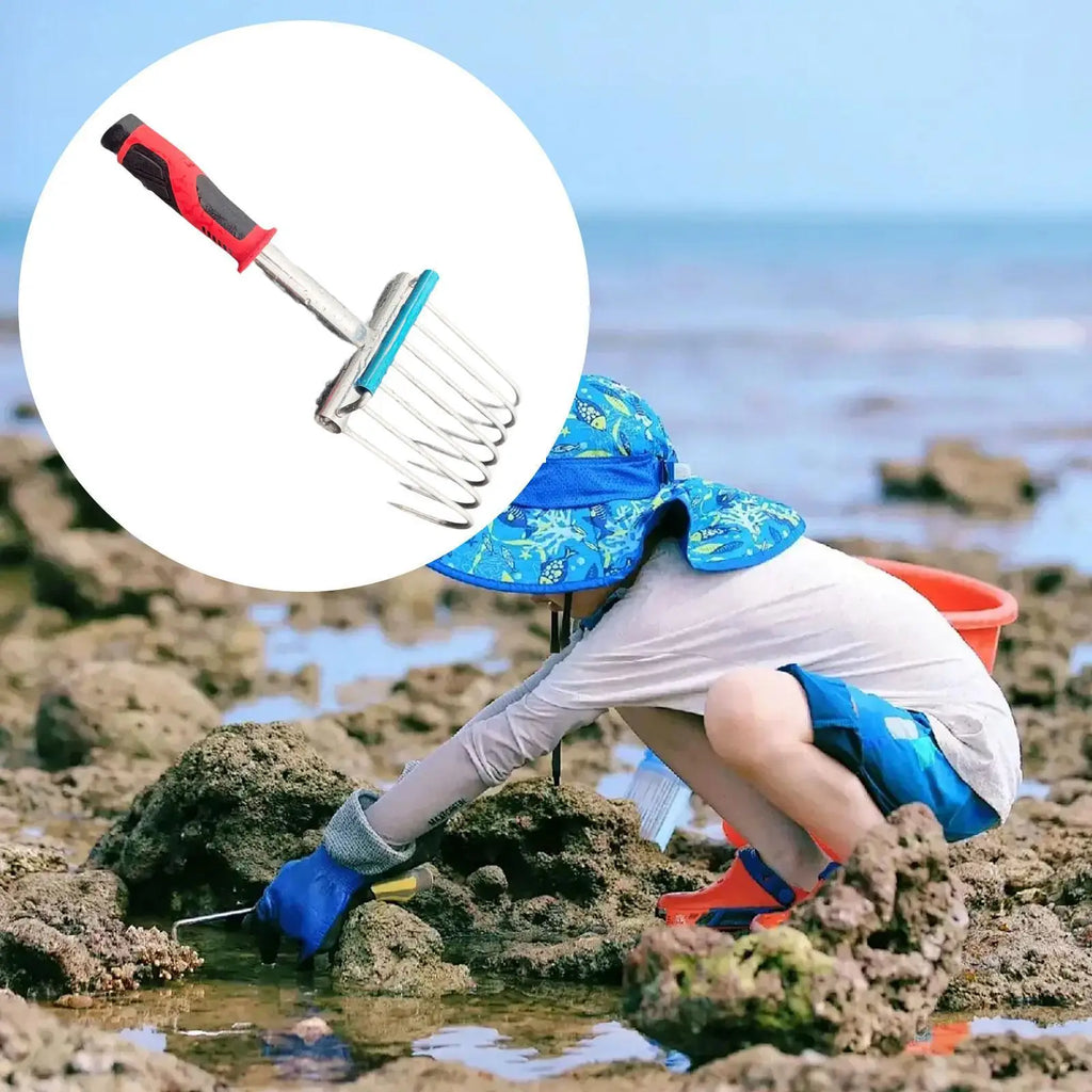 Hand Rake Weeding Versatile Handheld Gardening Tool for Lawn Beach Backyard