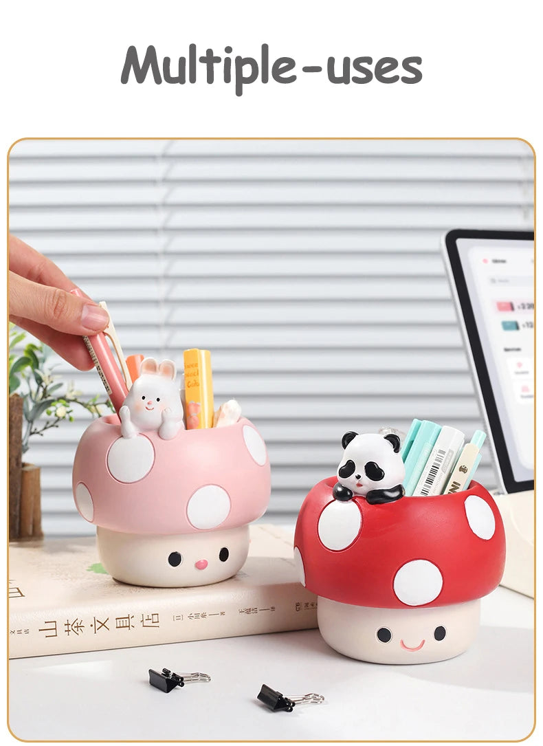 Creative Mushroom Succulents Plant Pot, Cute Animal Flower Pots, Decorative Planter Containers Home Desktop Office Decor