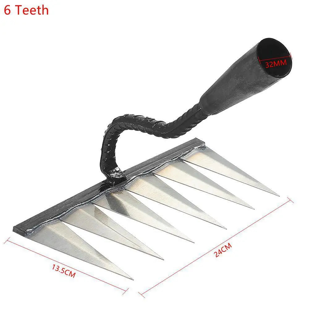 4/5/6/7 Teeth Weeding Hoe Rake Farm Tool Weeding Scarifier Artifact Agricultural Garden Tool Hoe Farm Growing Weeding Tools