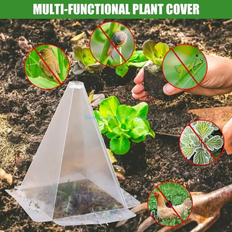 E74E 20pcs Clear Plastic Plant Protectors for Seedling Defense Sun Frosts Snail Bird