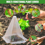 E74E 20pcs Clear Plastic Plant Protectors for Seedling Defense Sun Frosts Snail Bird