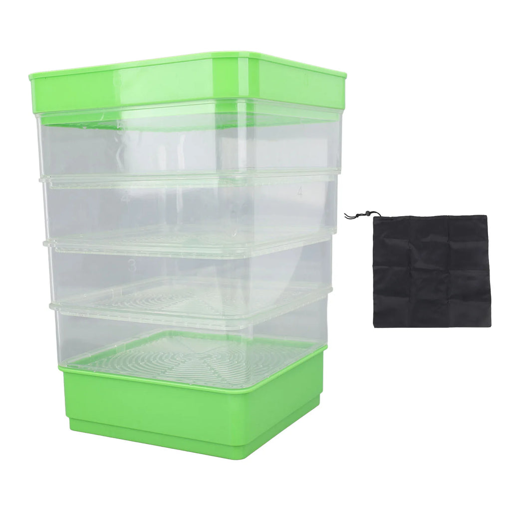 Stackable Sprouter Kit  Plant Grow Trays Easy To Observe Plastic Multipurpose Long Lifespan Space Saving for Bean Sprouts