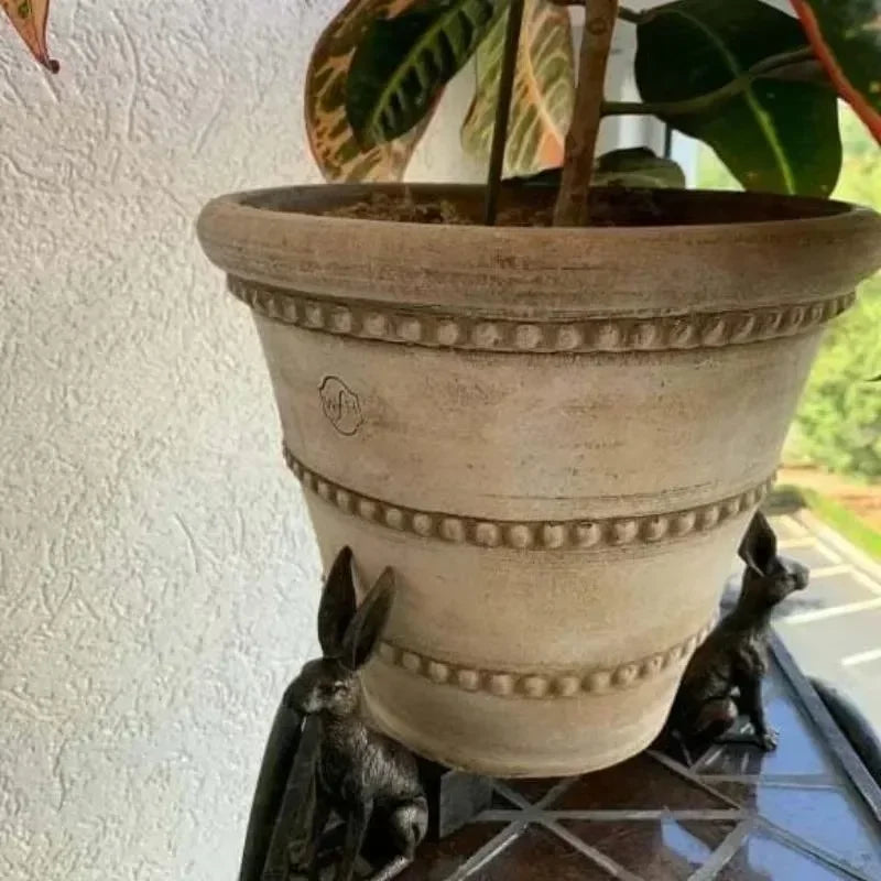 3Pcs Flower Pot Feet Stand Animal Shape Cat Dog Rabbit Plant Pots Risers Pad Outdoor Garden Resin Pot Foot Plant Bonsai Holders