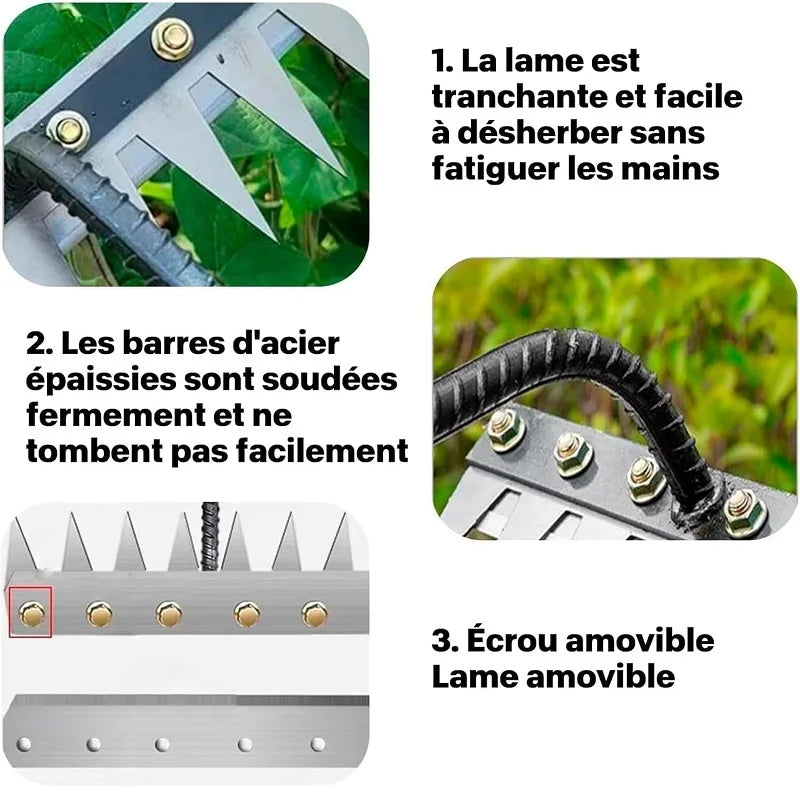 8/7/6/5teeth Garden Weeding Rake Heavy Duty Metal Gardening Hoe Weeding Rake Farm Tool for Gardening Weeding Loosening Soil Rake