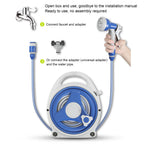 Garden Hose Reel Handheld Sunproof Hose Reel with 15m Water Pipe Nozzle for Home Yard Watering Hose Reel Watering Car
