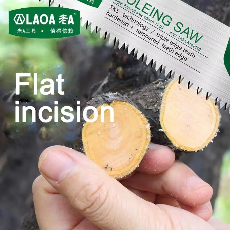 LAOA SK5 Garden Saw Hand Saw Household Saw Small Handle Manual Saw 11 Fine Tooth Saw 250mm for Woodworking Pruning