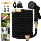 Garden Hoses 25-150ft Water Hose Expandable Flexible Garden Expanding Hoses 8 Function Nozzle Spray Wall Mountable Water Hose