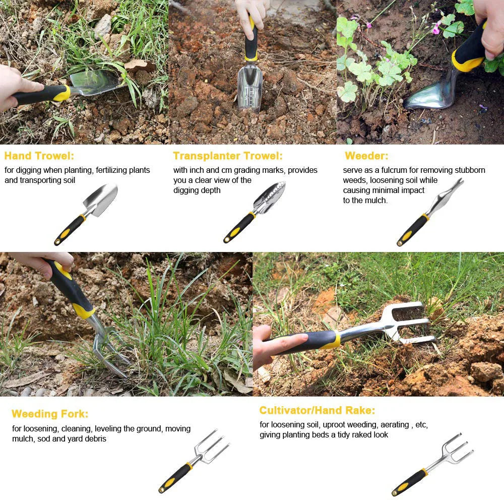 Garden Tool Hand Trowel Rake Cultivator Weeder Tools With Ergonomic Handle Garden Lawn Farmland Transplant Gardening Bonsai Tool