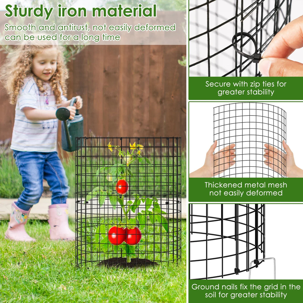 15Pcs Plants Protector Cages 35x35cm Mesh Plants Cage Covers with Ties and Pegs Rustproof Plants Cloche Garden Accessories