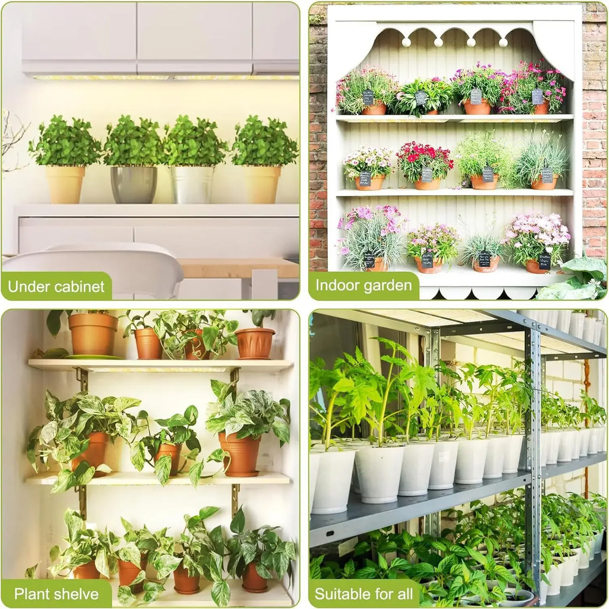 LED Grow Panel Light Ultra-thin Full Spectrum Dimmable Timer Plant Lights Under Cabinet Growing Lamp for Indoor Plants Rack