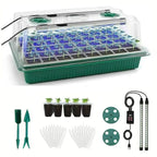 2 Packs, Seed Starter Trays With High Dome Germination Kit - 80 Cells, 4 LED Grow Lights, Smart Timer & 3 Modes For Home Gardene