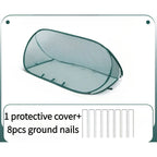 9Pcs Pop Up Plant Protector Cover Kit With 1 Plant Guard Cover 8 Ground Stakes Bird Insect Proof Net For Vegetable Fruit Flower