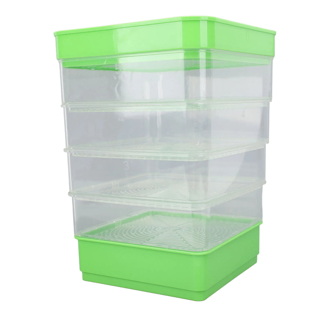 Stackable Sprouter Kit  Plant Grow Trays Easy To Observe Plastic Multipurpose Long Lifespan Space Saving for Bean Sprouts