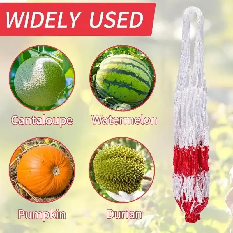 Watermelon Mesh Bag Hammock Reusable Melon Hanging Net Bag Fruit Harvest Trellis Hammock For Watermelon Pumpkin Cantaloupe
