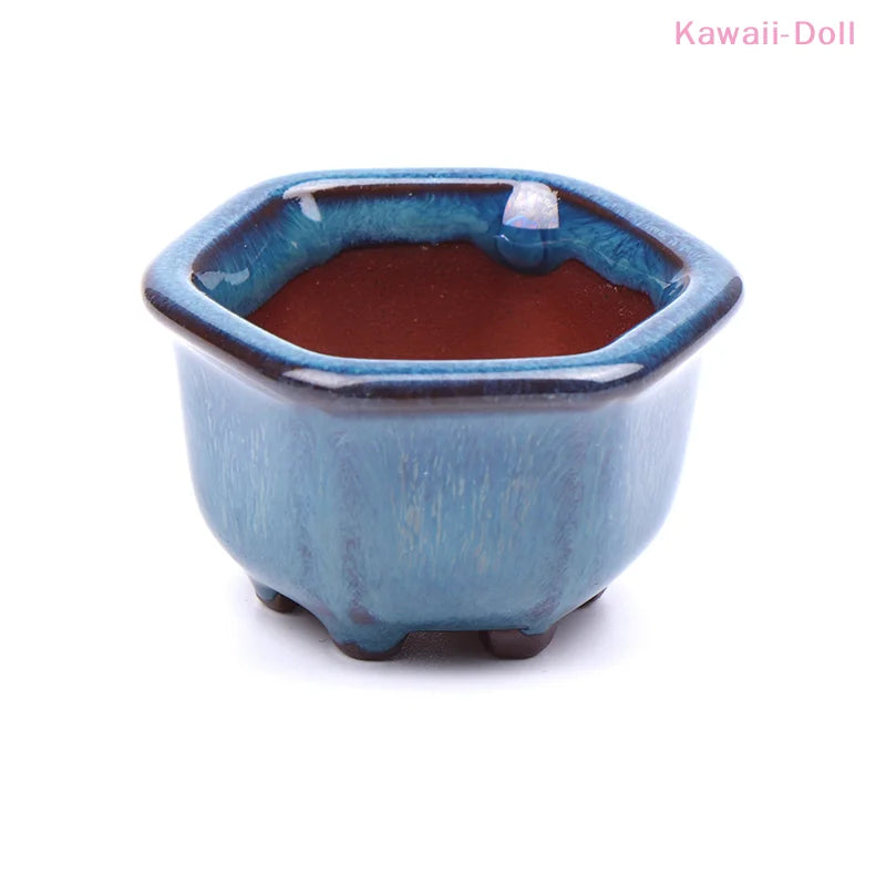 Dollhouse Mini Plant Pots Flower Pot With Holes Bonsai Flowerpot Purple Sand Craft Chinese Style Plant Pot Planter Garden Decor