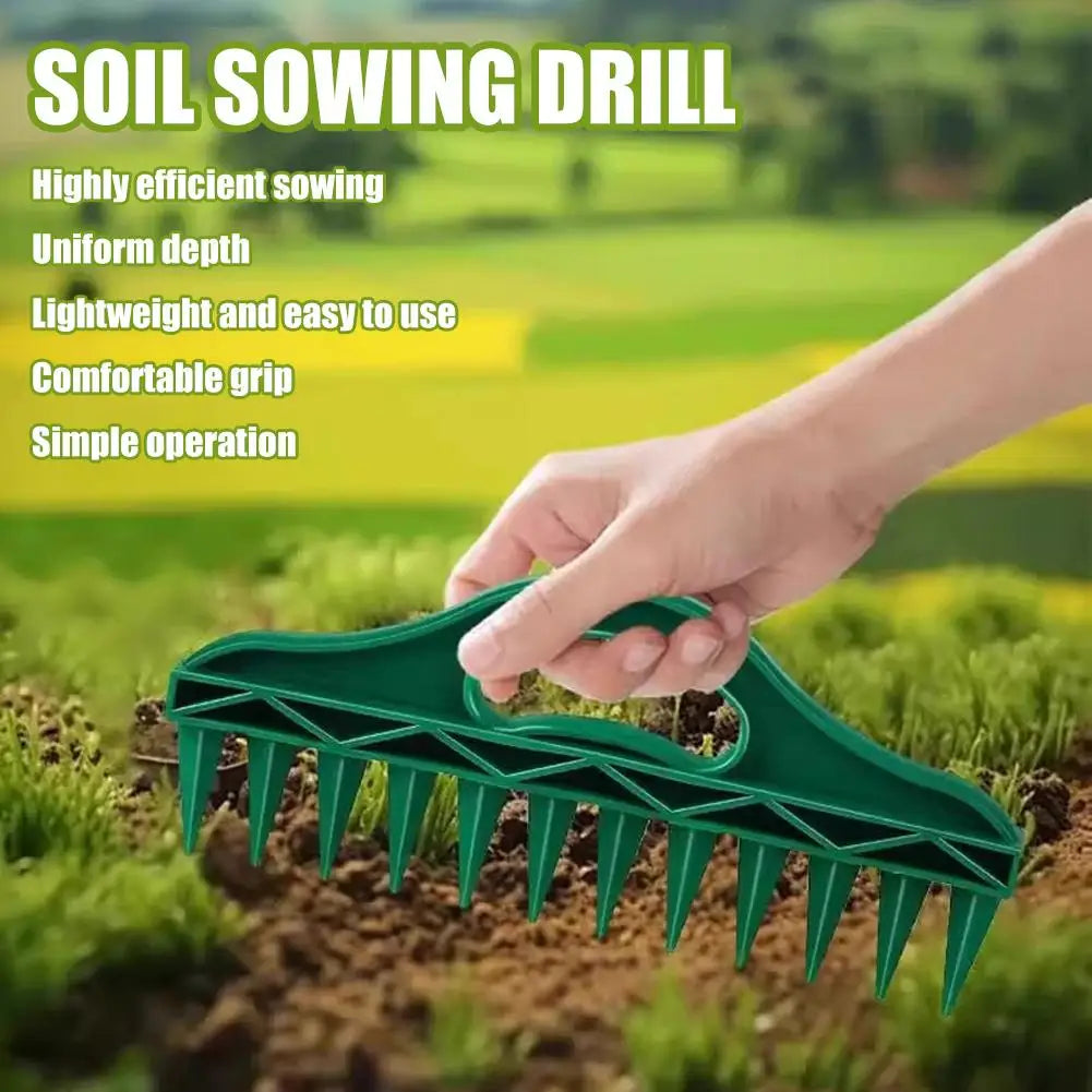 Garden Seeder Tool Manual Seeds Spreader Soil Puncher Seed Spacer & Soil Loosener for Easy Planting