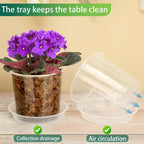 72pcs/set Clear Nursery Potsplant with Trays and Labels, Transparent Plastic Planter, Seed Starting Pot Flower Plant Contai