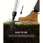 Heavy-Duty Stand Up Weed Puller Tool,4-Claw Upright Weeder with Adjustable Height, Portable Tool for Lawn,Durable,Lightweight