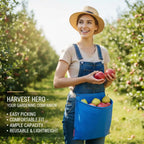 Garden Fruit Picking Bag and Mushroom Foraging Pouch with Waist Belt, Harvest Apron for Outdoor Orchard, Vegetable Gathering