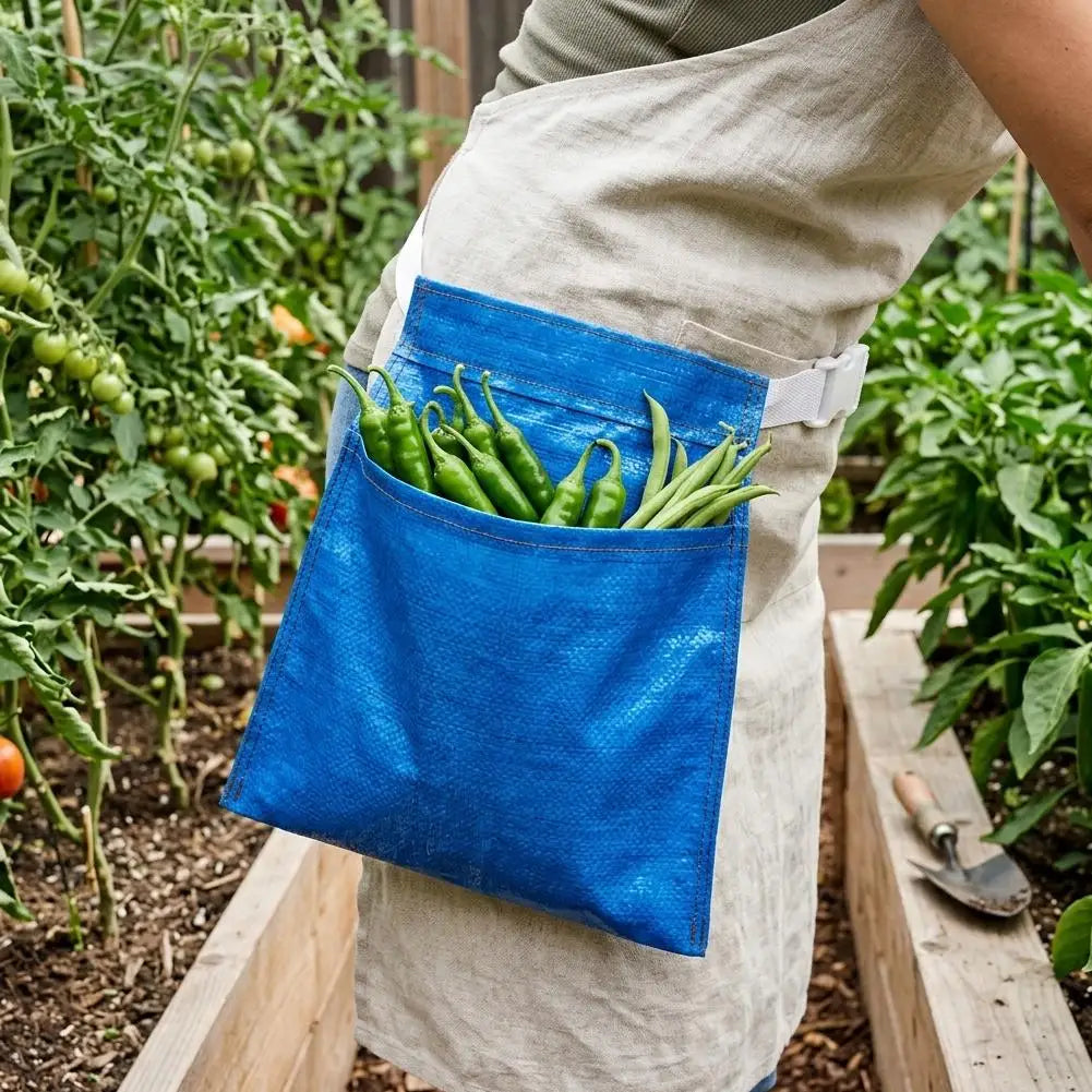 Garden Fruit Picking Bag and Mushroom Foraging Pouch with Waist Belt, Harvest Apron for Outdoor Orchard, Vegetable Gathering