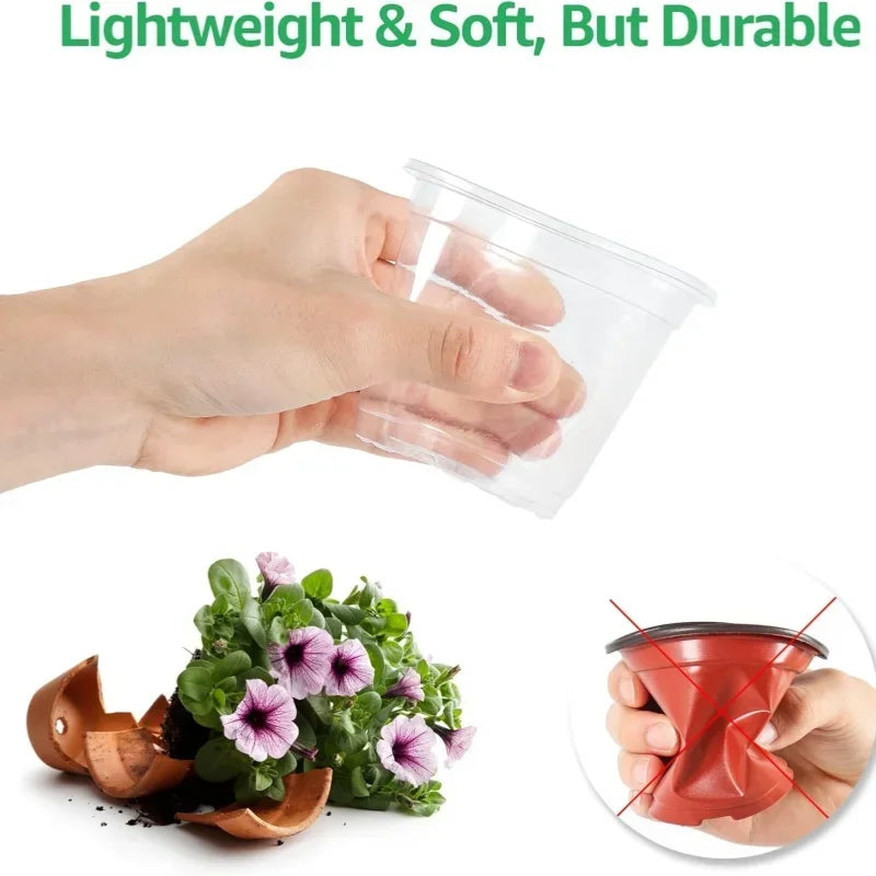 5pcs Home Garden Round Planter Pot Orchid Nursery Container Planter Container Transparent Orchid Container Round Starting Pot