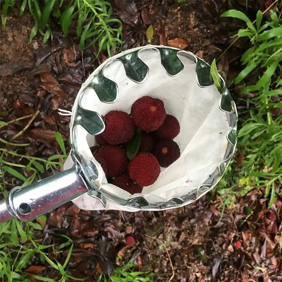 3-in-1 Fruit Harvesting Tool Set for Berry Picking with Telescopic Pole and Collection Bag Gardening Supplies