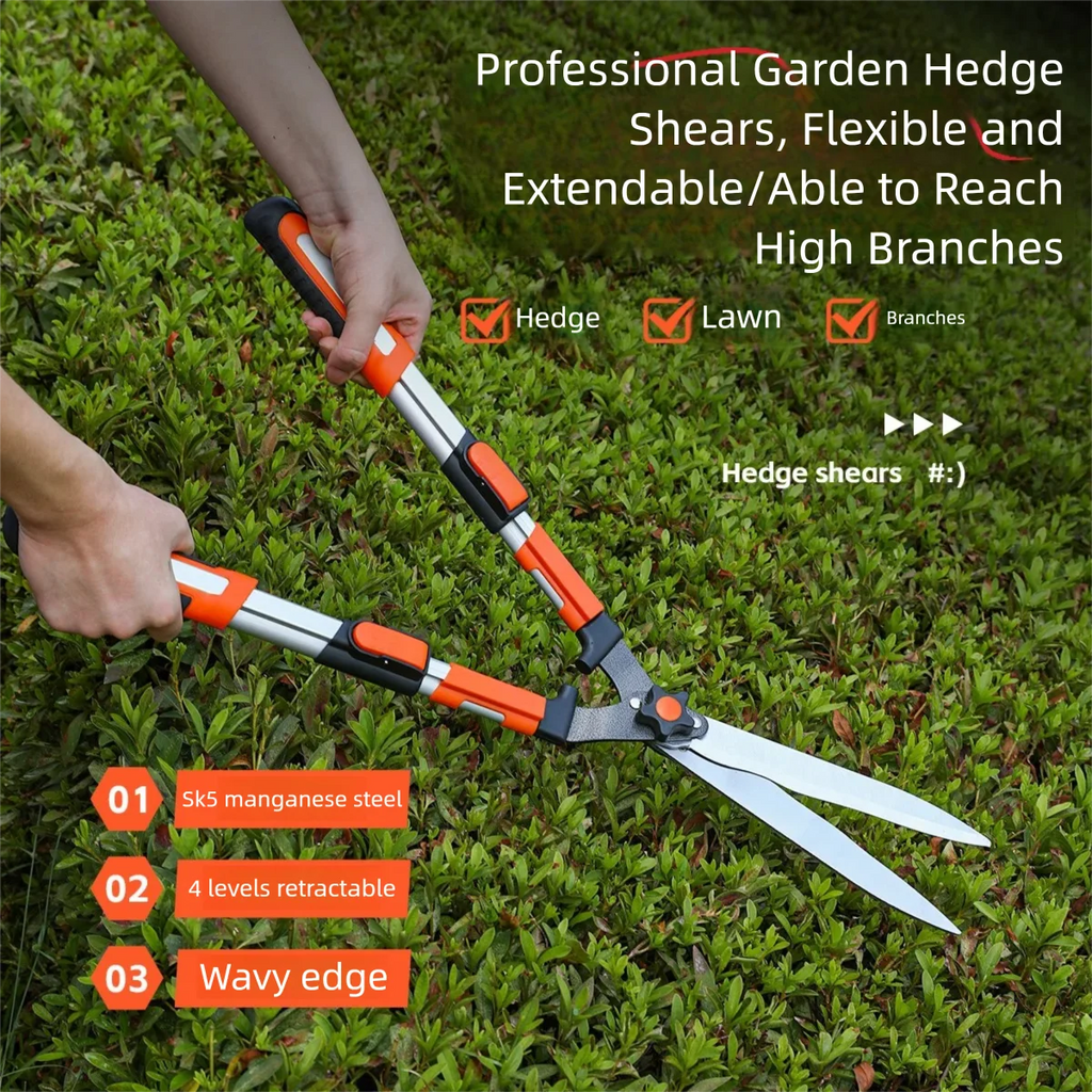 Extendable Pruning Shears Gardening, Lawn Care, Orchard Maintenance, Bonsai, Hedge Trimming Powerful Cutting for Home Use