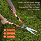 Extendable Pruning Shears Gardening, Lawn Care, Orchard Maintenance, Bonsai, Hedge Trimming Powerful Cutting for Home Use