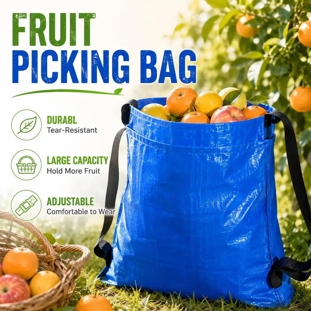 Garden Fruit Picking Bag and Mushroom Foraging Pouch with Waist Belt, Harvest Apron for Outdoor Orchard, Vegetable Gathering