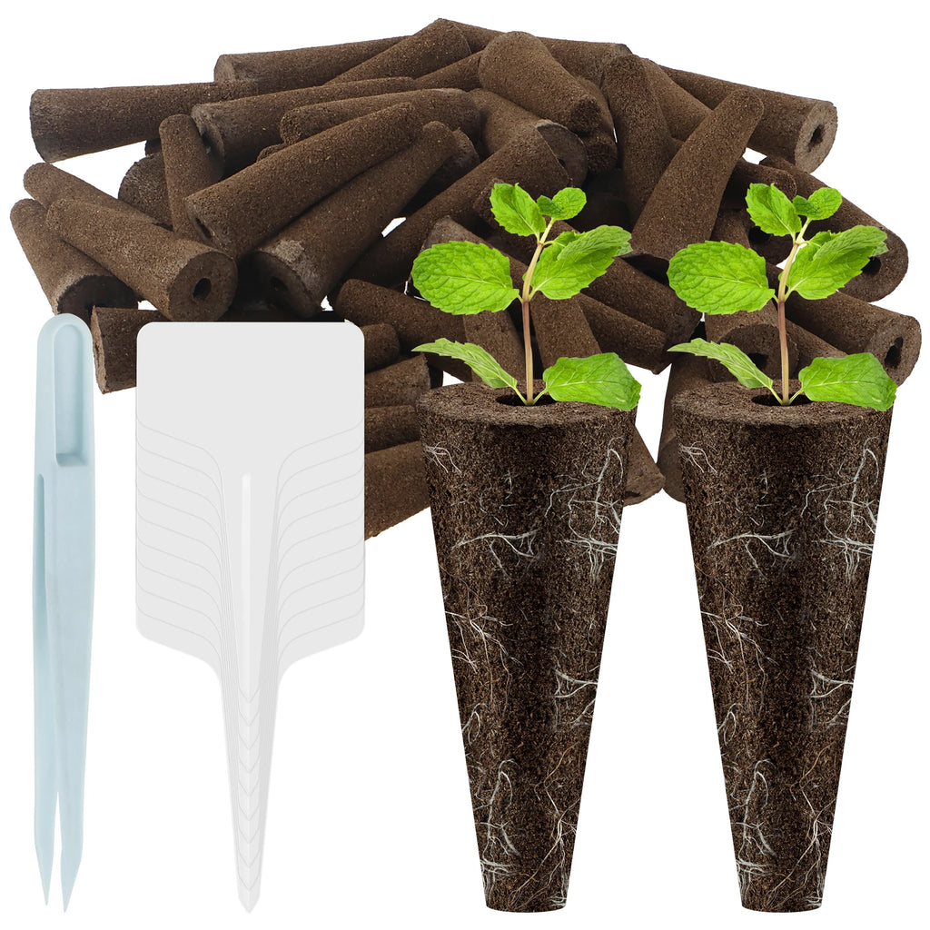 100Pcs Seed Grow Sponges Replacement Root Growth Sponges Seedling Starter Plugs Starting Seed Pod Hydroponic Garden Planting