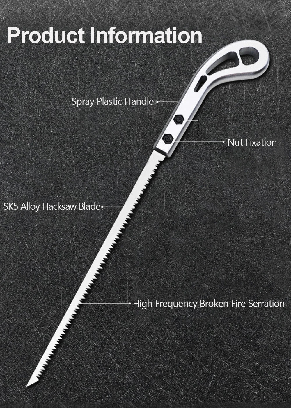 HandSaw, Gardening Saw, SK5 Steel Blade, Wooden Handle, Carpentry Saw, 365 mm, Ideal for Cutting Curved Wall Panels