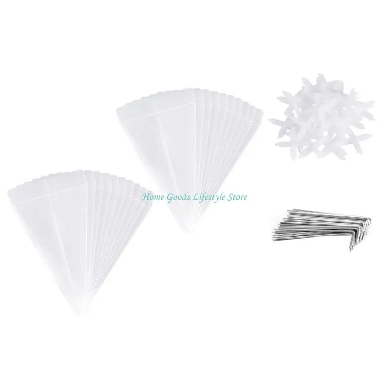 E74E 20pcs Clear Plastic Plant Protectors for Seedling Defense Sun Frosts Snail Bird