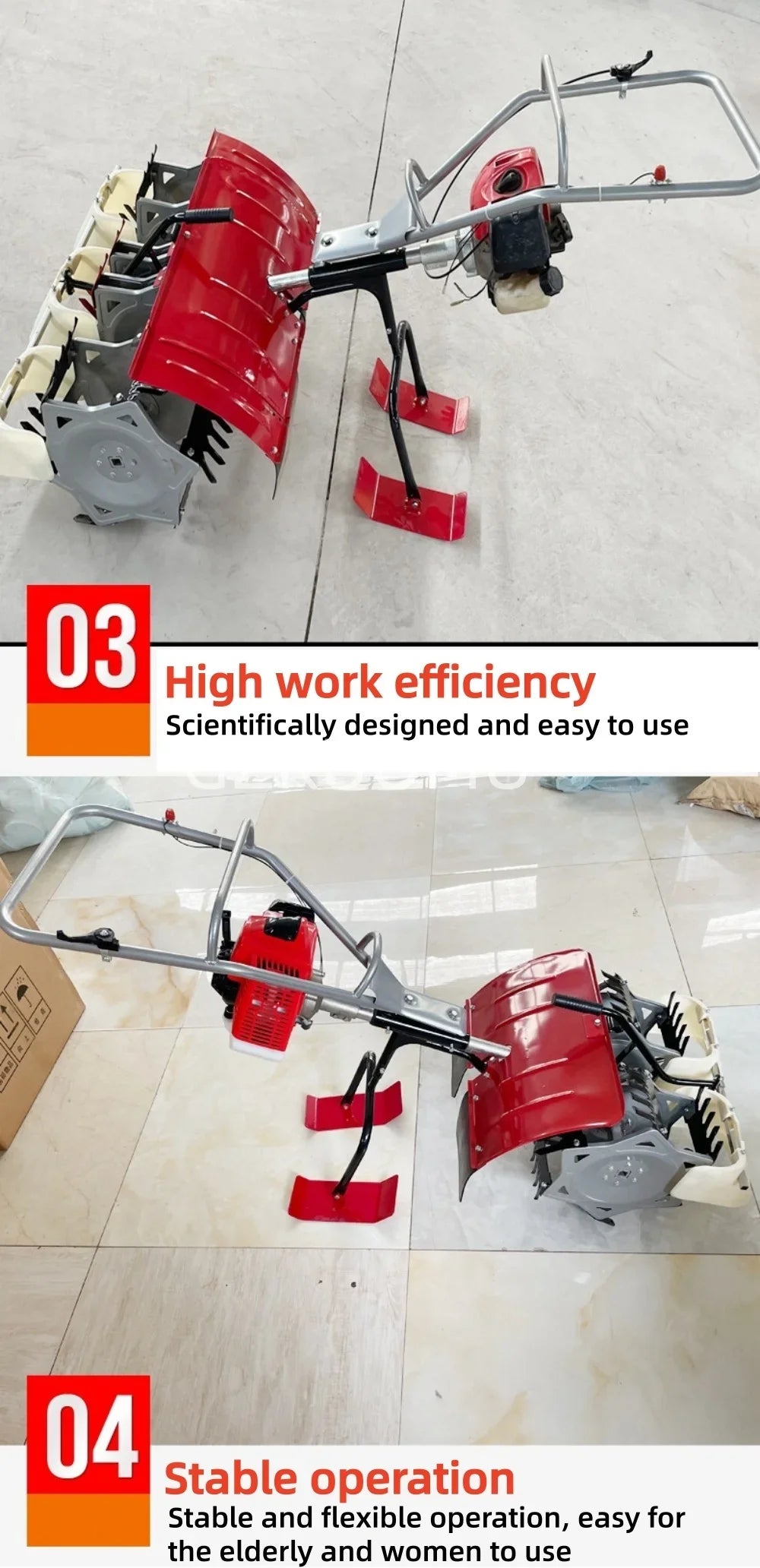 Lightweight Hand Push Row Crop Weeder Walking Inter-row Cultivator Labor Saving Soil Loosening Weeding Machine