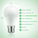 2pcs Full Spectrum Grow Light A19 Bulb 11W E26 Grow Lights for Indoor Plants Flowers Greenhouse Indore Garden Hydroponic Lamp