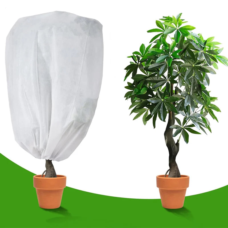 Winter Plant Cold-proof Cover Plant Protection and Warmth Covers Drawstring Zipper Fixed Non-woven Fabric Casing Outdoors Garden