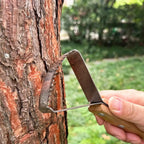 Manual Weeding Scraper with Wood Handle, Stainless Steel Tool for Removing Weeds from Lawn & Cracks