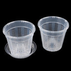 1Pc Household Garden Planter Drainage Pots With Holes Transparent Orchid Baskets Plastic Breathable Flower Pots Accessories
