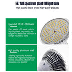 LED Plant Supplementary Light E27 Greenhouse Seedling 85-265V Grow Lamp And Succulent Light Bulb Full Spectrum Imitation Of Sun