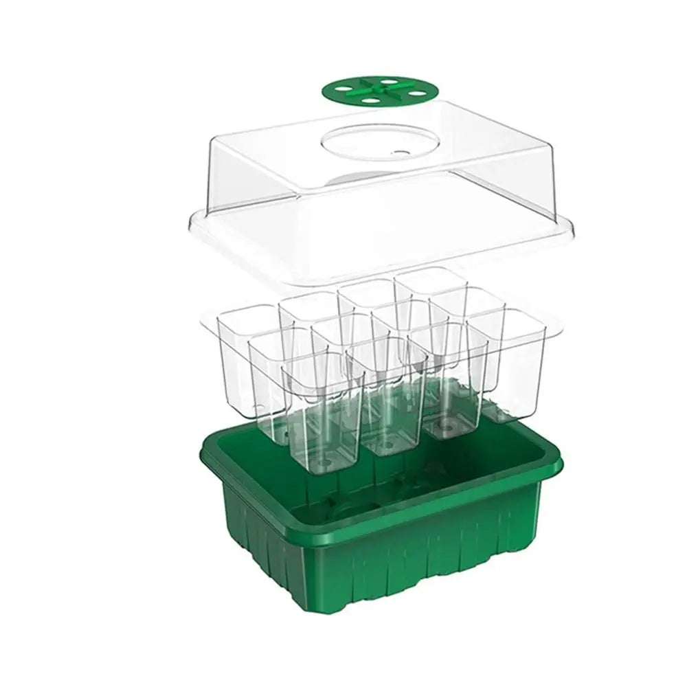 6/12Grids Seed Starter Tray with Ventilation Hole Seeds Growing Cultivation Planting Box Mini Greenhouse Plant Starter Kit