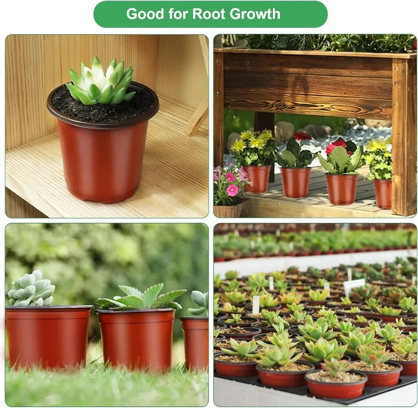 100/20x Seeding Nursery Pot Black Red Plants Nursery Pots Seedling Cups Grow Box Planters Home Garden Potted Container Wholesale