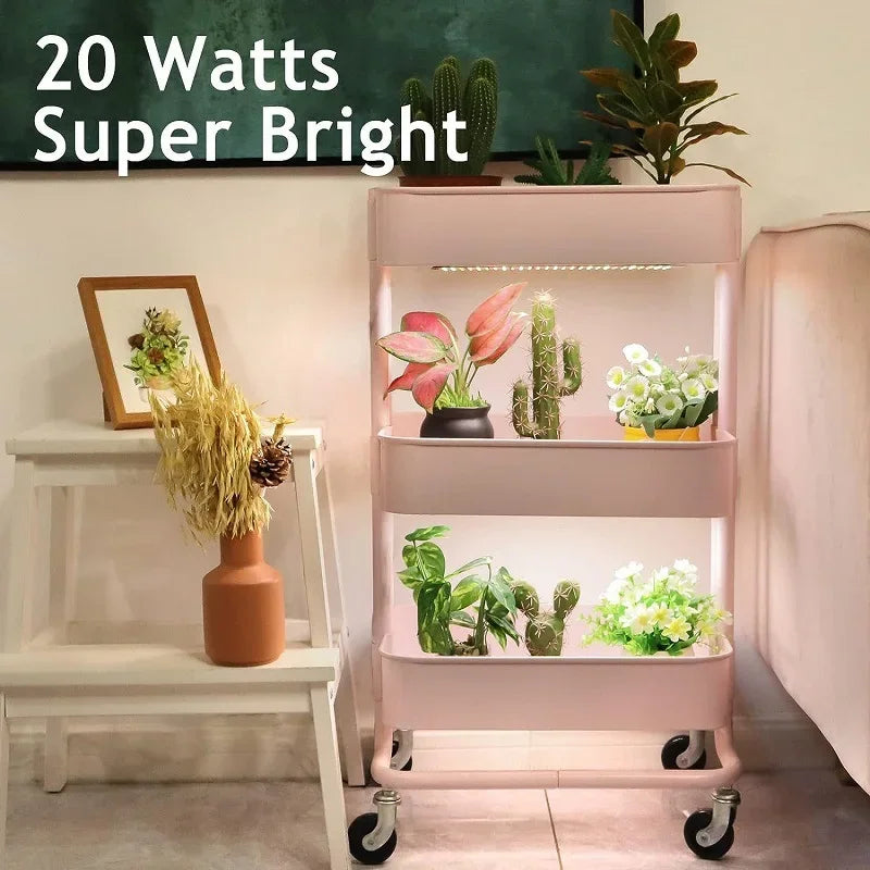LED Grow Panel Light Ultra-thin Full Spectrum Dimmable Timer Plant Lights Under Cabinet Growing Lamp for Indoor Plants Rack