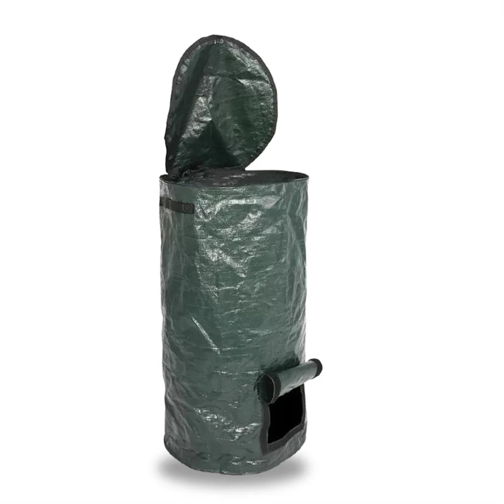 Garden Composter Eco-Friendly Bio Fermentation Bag with Zipper and Double Handles Collapsible Compost Bin for Dispose of Kitchen