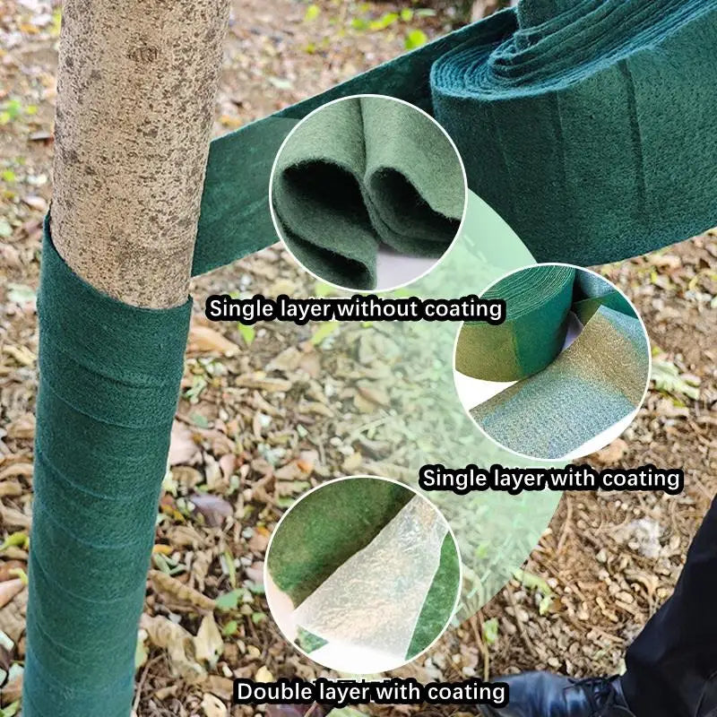 ●Tree Protector Wrap For Winter Freeze Protection- Breathable Trunk Bark Guard Away From Deer Animal,For Shrub Young Tree Plants
