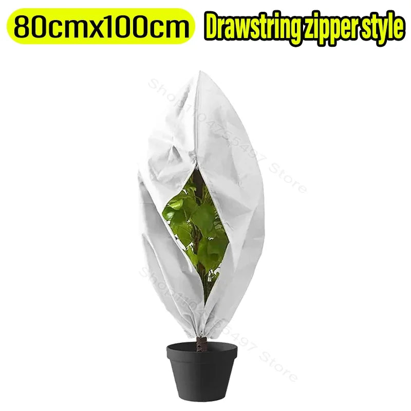 Winter Plant Cold-proof Cover Plant Protection and Warmth Covers Drawstring Zipper Fixed Non-woven Fabric Casing Outdoors Garden
