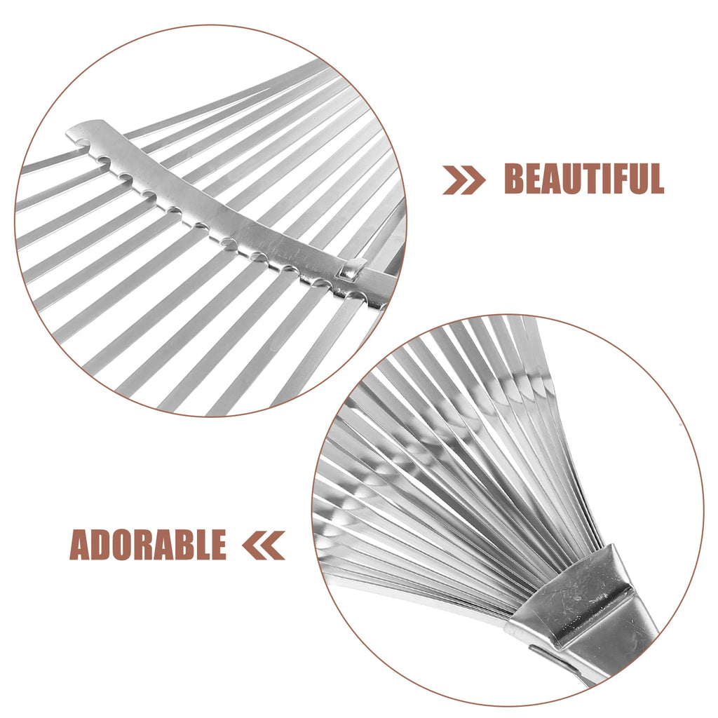 Garden Leaf Rake Grass Farming Rake Telescopic Rake Stainless Steel Handle Landscape Rake Wire Gardening For Remover Tool Leaves
