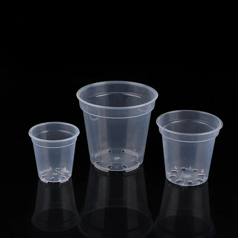 Home Garden Round Planter Pot Orchid Nursery Container Planter Container Transparent Orchid Container Round Starting Pot