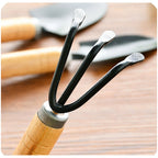 3-Piece Mini Garden Tools Set, Wooden Handle Shovel Rake Trowel for Succulent Plant Bonsai Care, Household Gardening Gift Idea