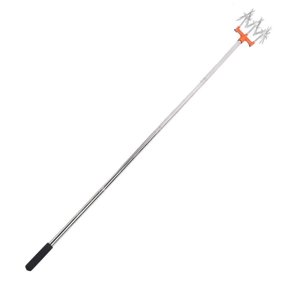 Manual Rotary Cultivator Tool Stainless Steel Teeth Adjustable Handle Garden Hand Tiller for Lawn